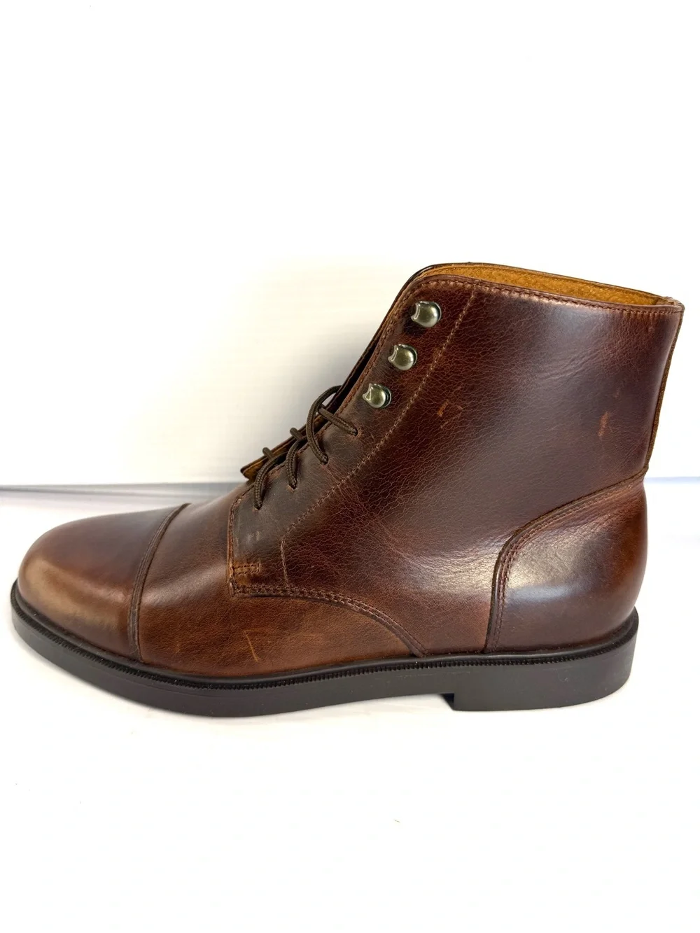 Thornton Bay Men's Brown Leather Cap-Toe Lace-Up Boots